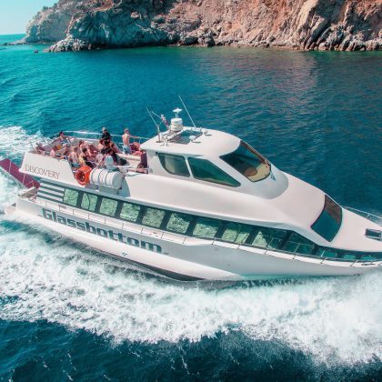 Mykonos Beach to Beach Cruise with the Discovery Glassbottom